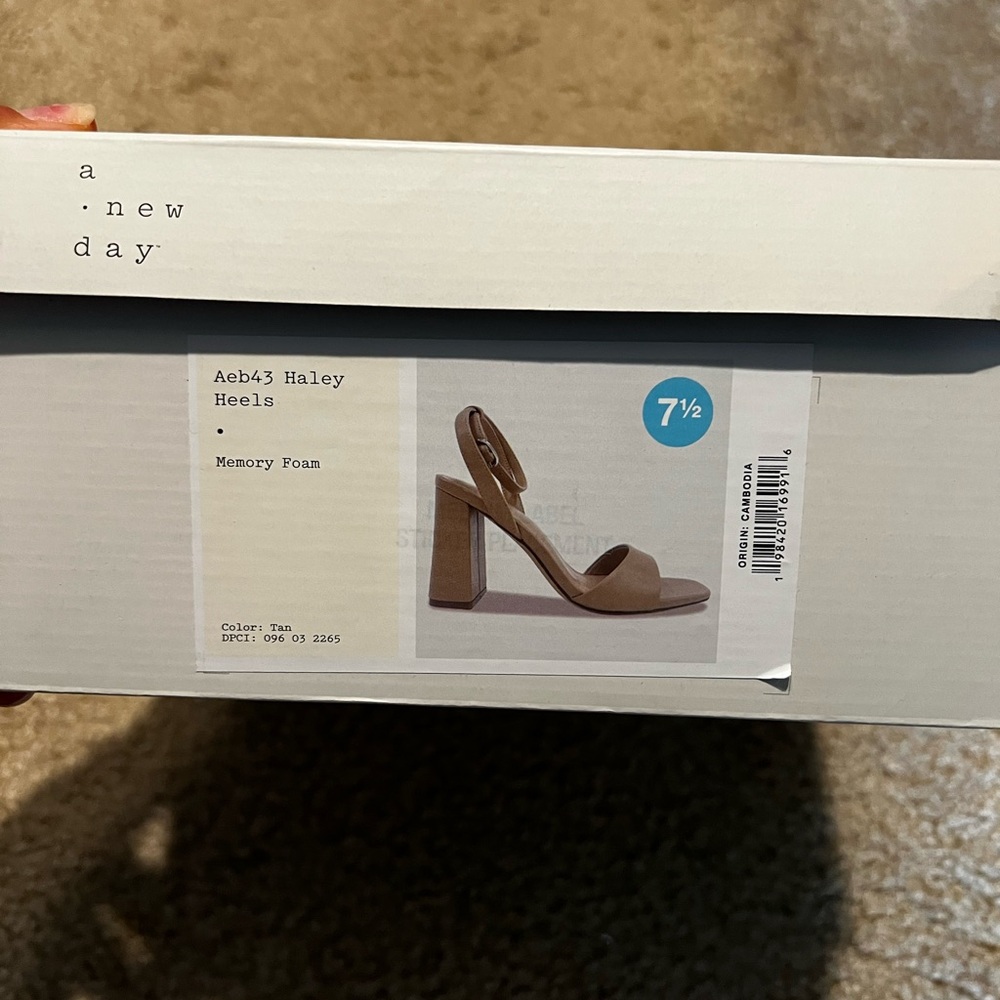 A New Day Tan Block Heel Sandals